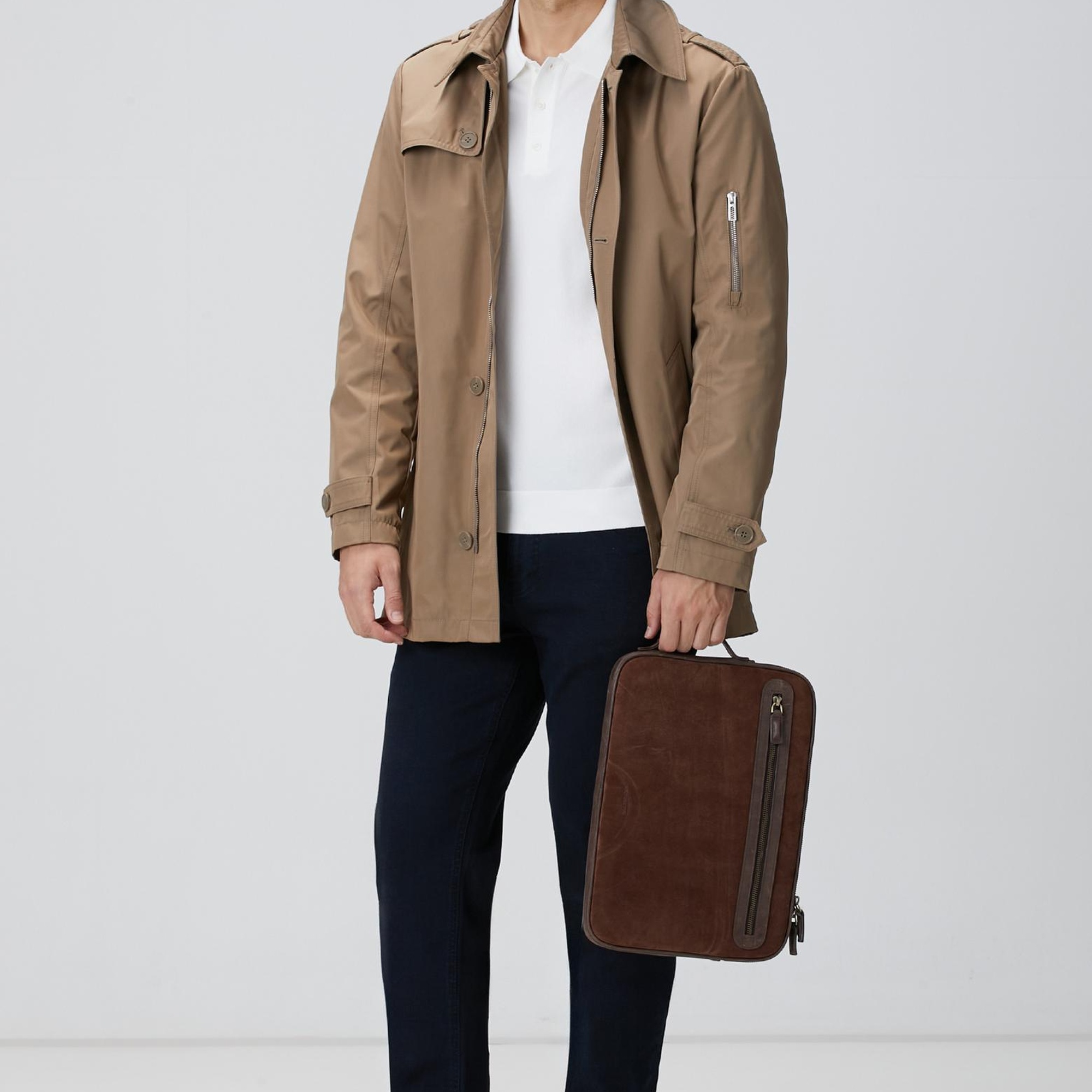 George Hogg Erkek Acı Kahve Süet Evrak Çantası