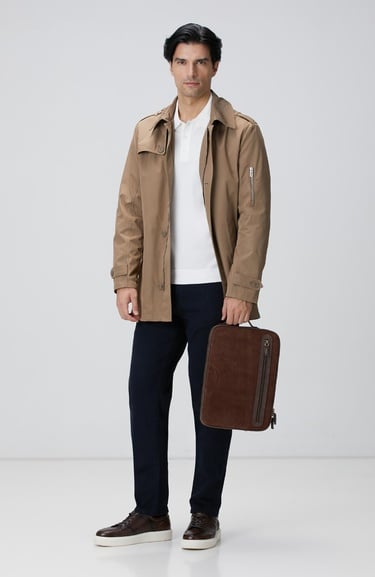  George Hogg Erkek Acı Kahve Süet Evrak Çantası