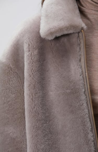  Network Kadın Gri Çift Taraflı Deri Kaban