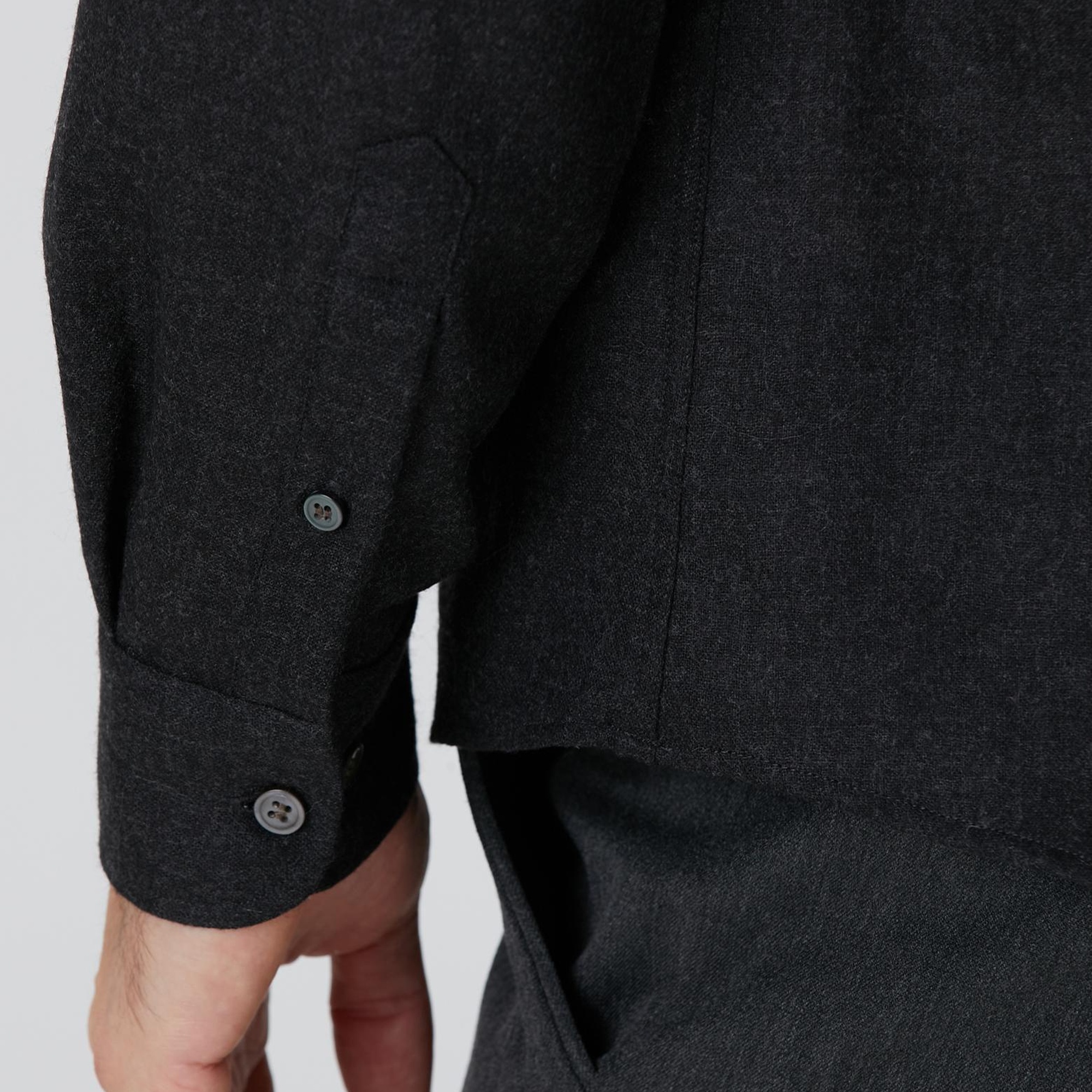 Network Erkek Antrasit Diyagonal Yün Karışımlı Gömlek