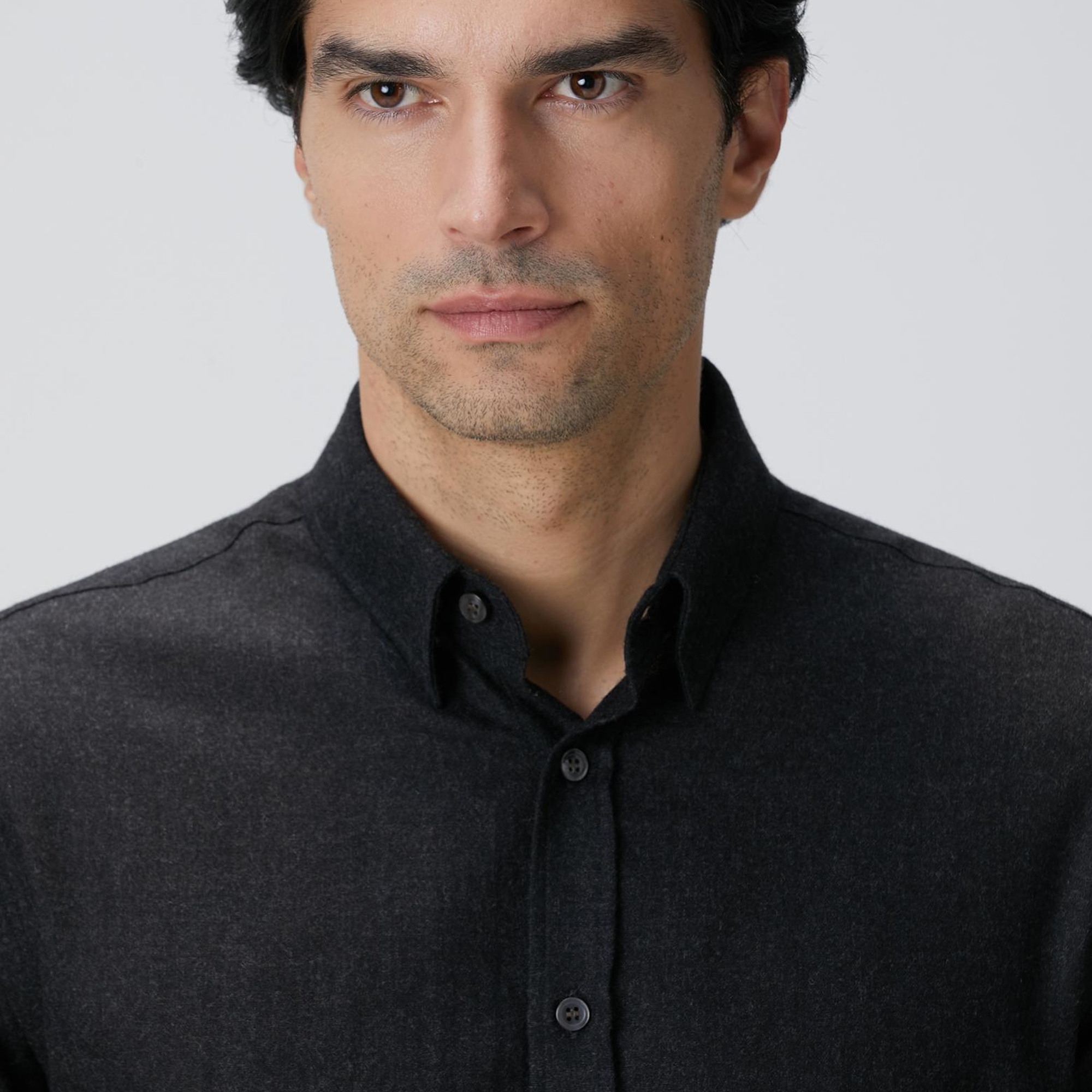 Network Erkek Antrasit Diyagonal Yün Karışımlı Gömlek