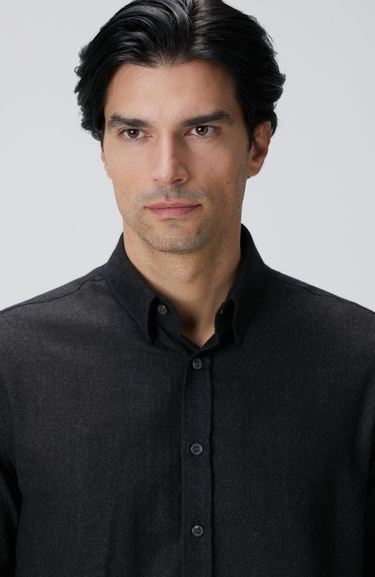  Network Erkek Antrasit Diyagonal Yün Karışımlı Gömlek