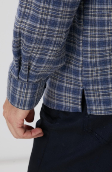  Network Erkek Indigo Ekose Desenli Gömlek