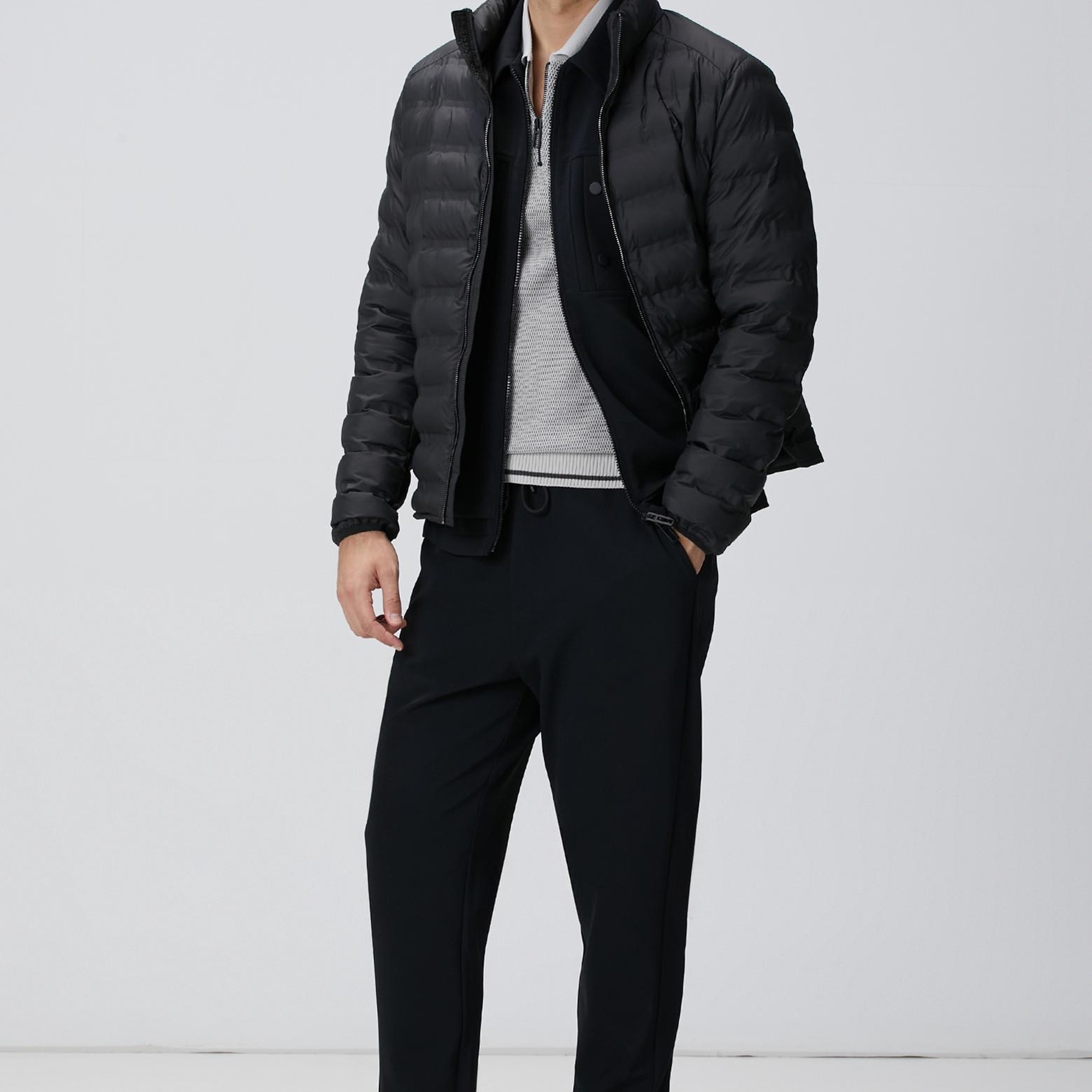 Network Erkek N-Tech Taş Polo Yaka Petek Desenli Triko Kazak