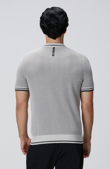  Network Erkek N-Tech Taş Polo Yaka Petek Desenli Triko Kazak