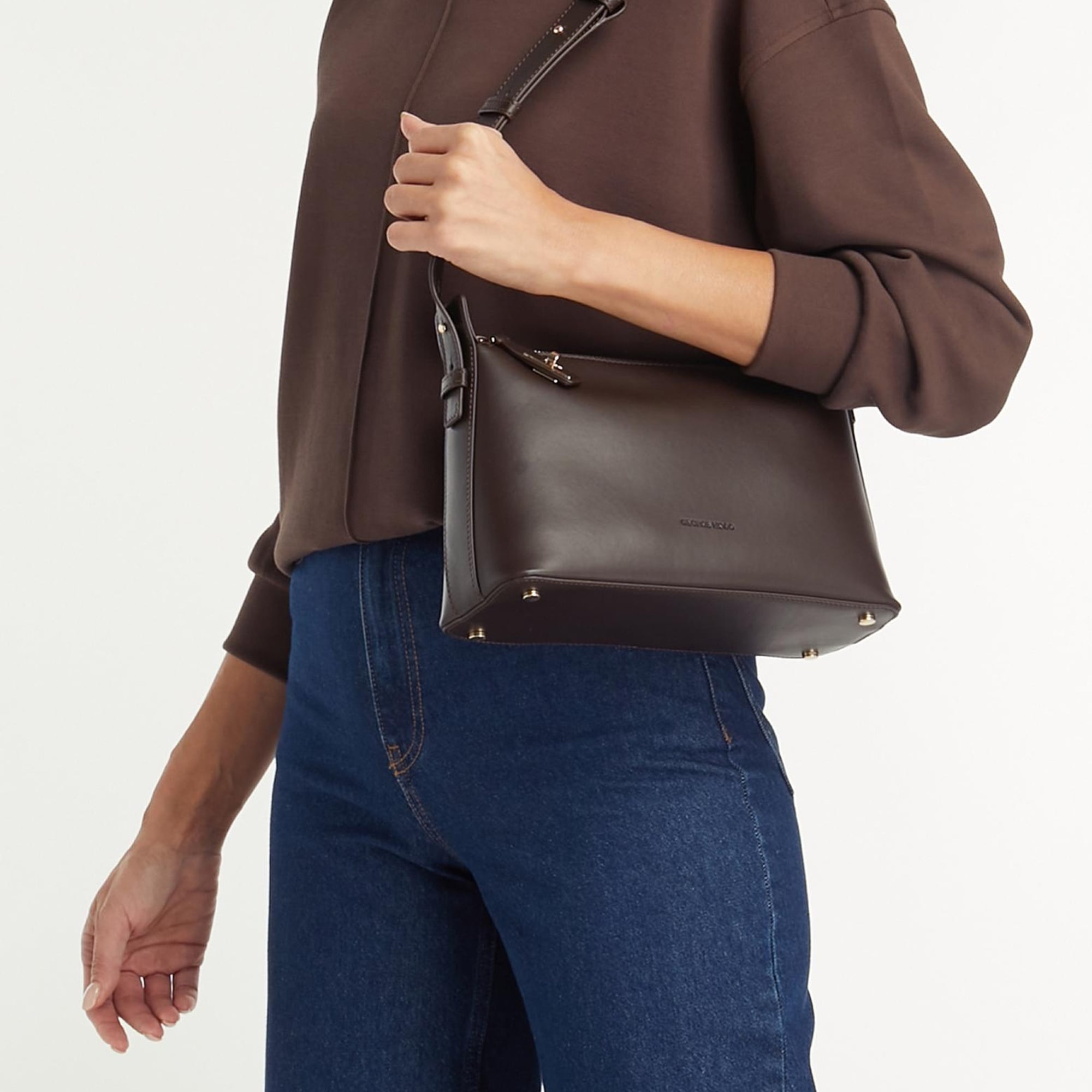 George Hogg Kadın Kahverengi Deri Postacı Çantası