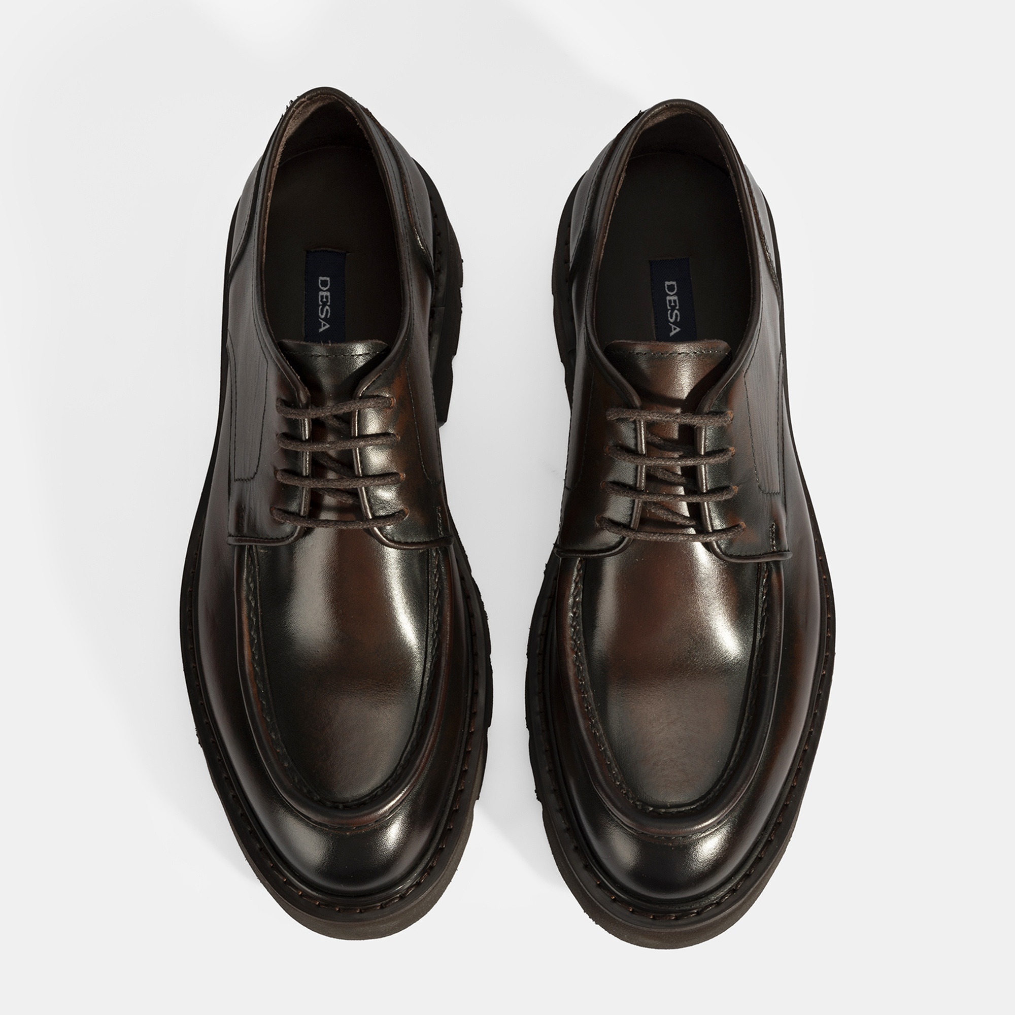 Erkek Kahve Bağcıklı Deri Günlük Ayakkabı