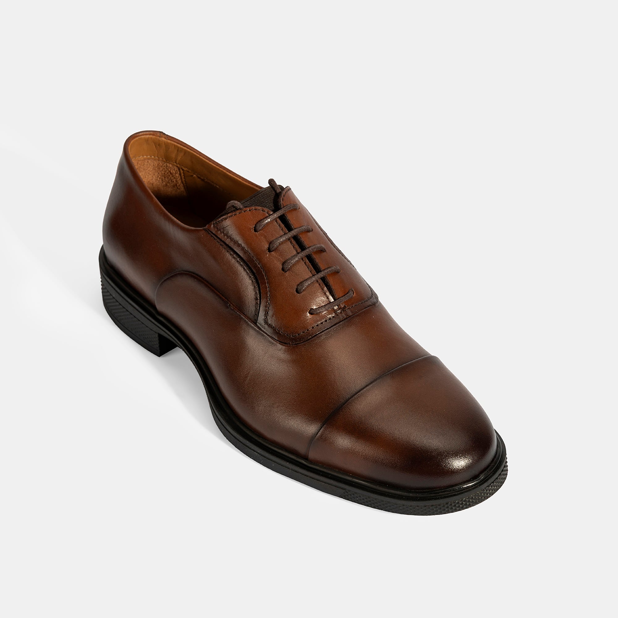 Erkek Taba Bağcıklı Deri Klasik Ayakkabı