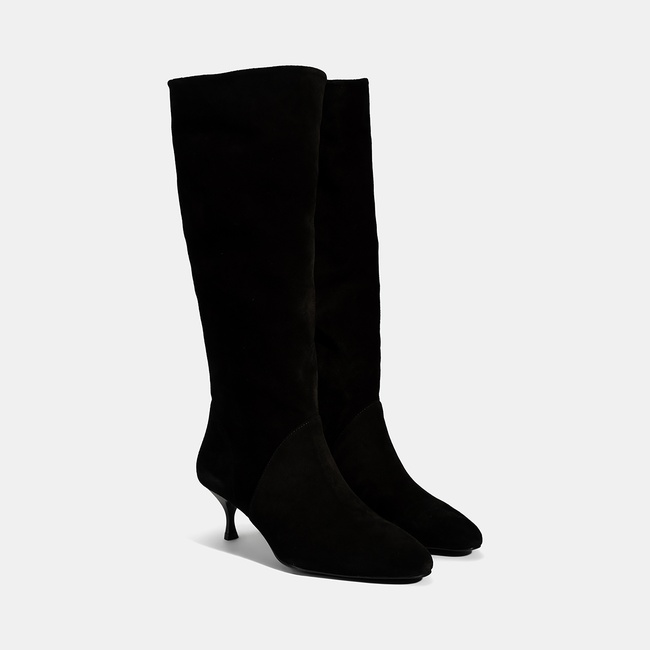  Kadın Siyah Süet Deri Çizme