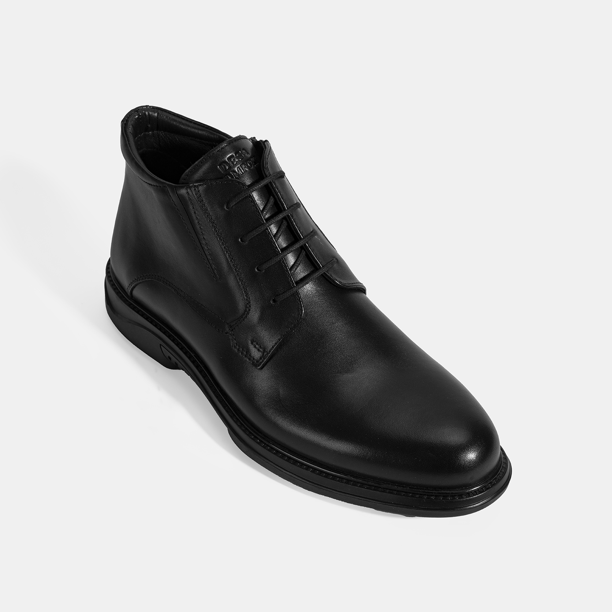 Erkek Siyah DesaComfort Bağcıklı Deri Bot