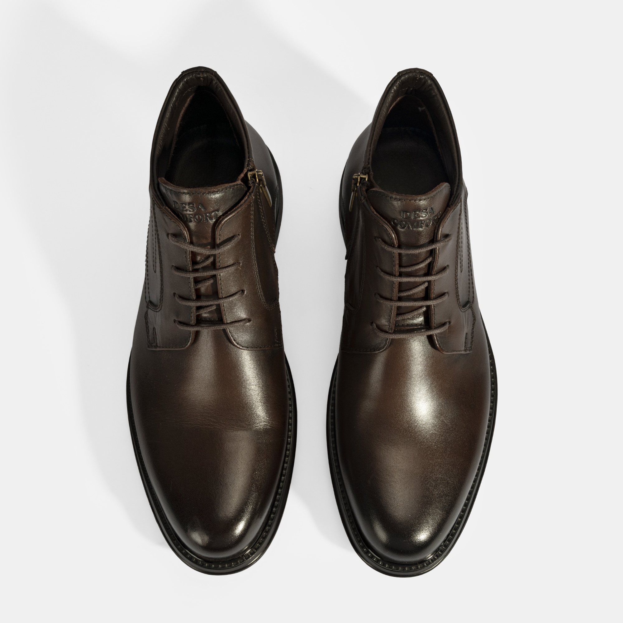 Erkek Kahve DesaComfort Bağcıklı Deri Bot