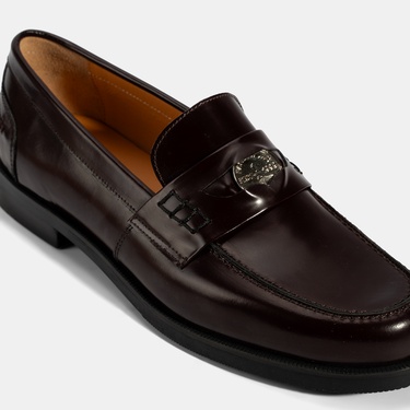  Kadın Bordo Metal Toka Detaylı Deri Loafer