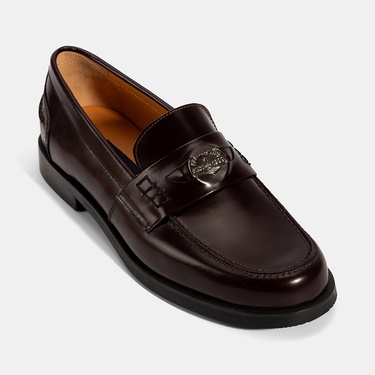  Kadın Bordo Metal Toka Detaylı Deri Loafer