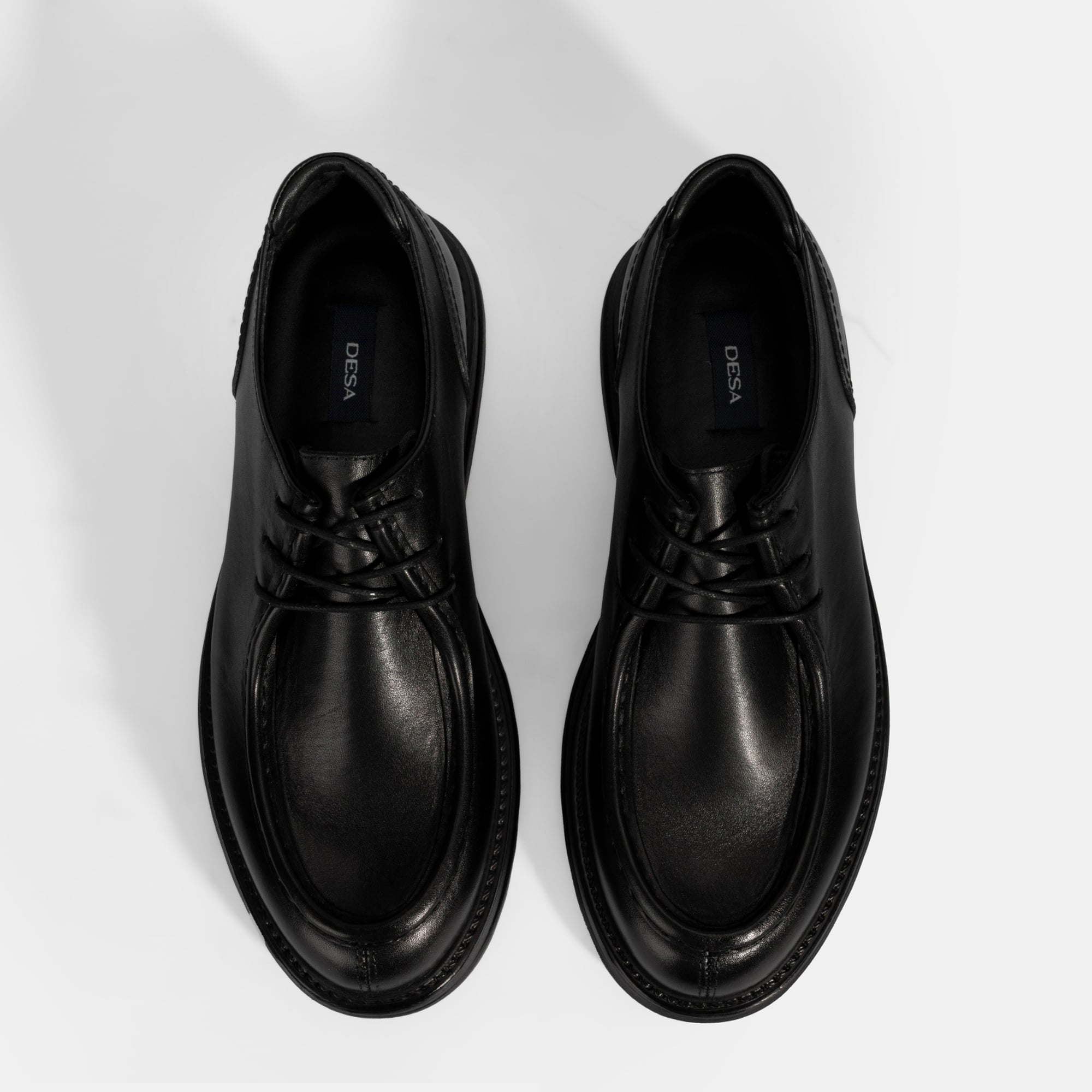 Erkek Siyah Bağcıklı Deri Klasik Ayakkabı