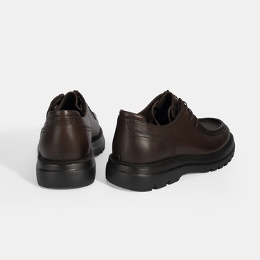  Erkek Kahve Bağcıklı Deri Klasik Ayakkabı