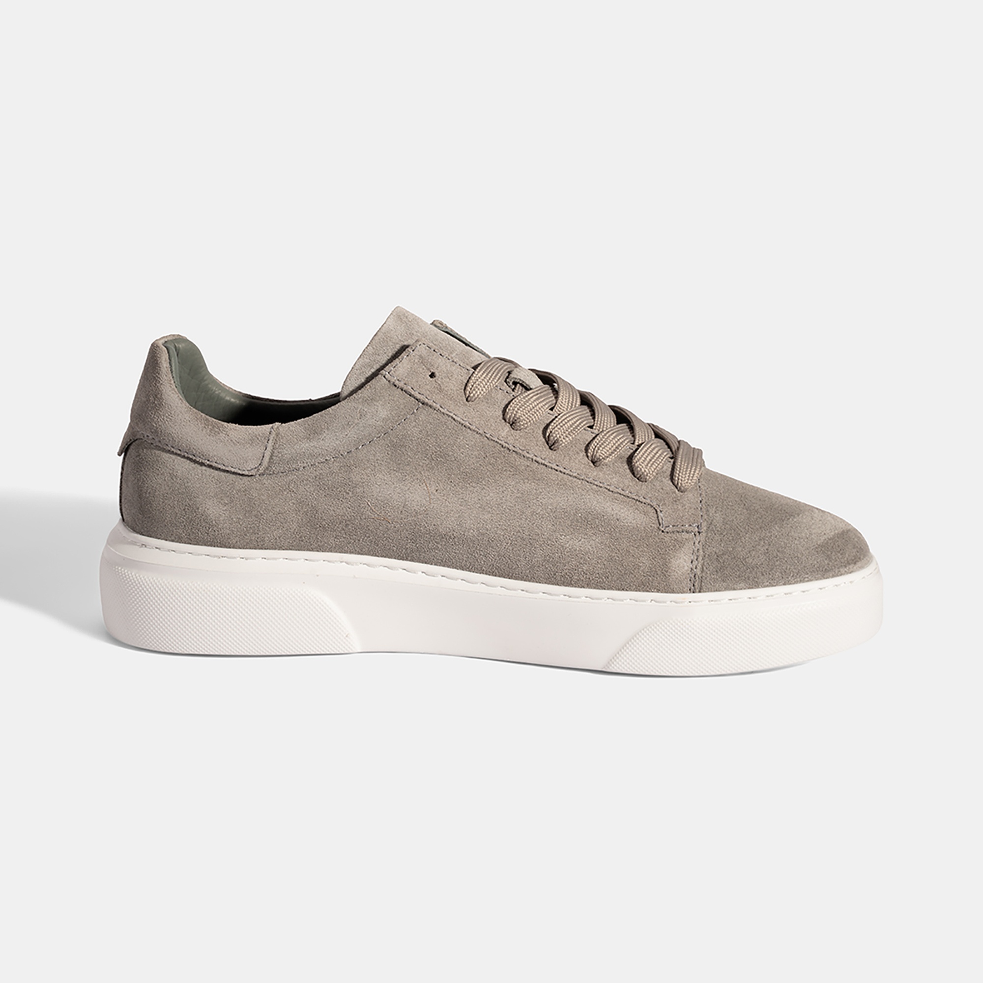 Erkek Gri Bağcıklı Deri Günlük Ayakkabı