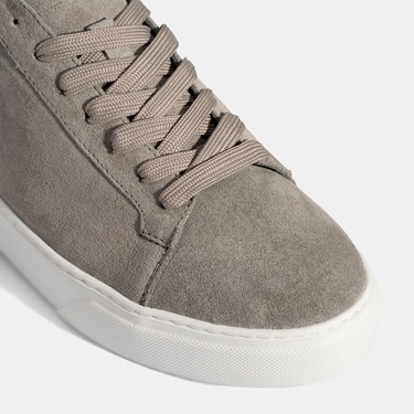  Erkek Gri Bağcıklı Deri Günlük Ayakkabı