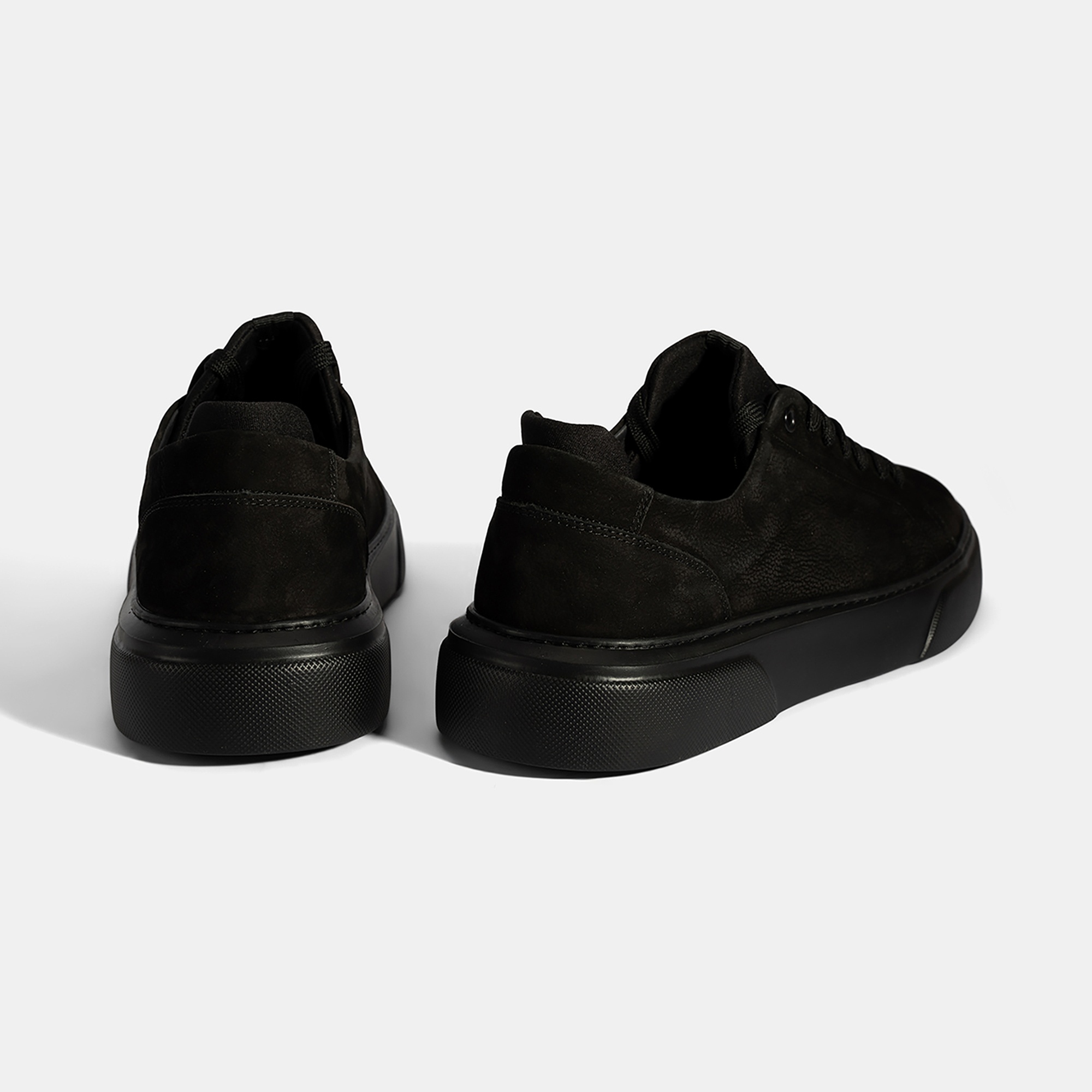 Erkek Siyah Bağcıklı Deri Günlük Ayakkabı