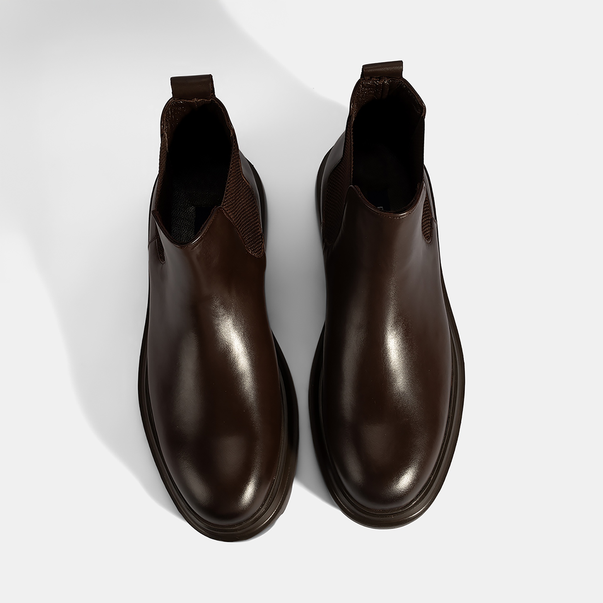 Erkek Kahve Lastikli Deri Bot