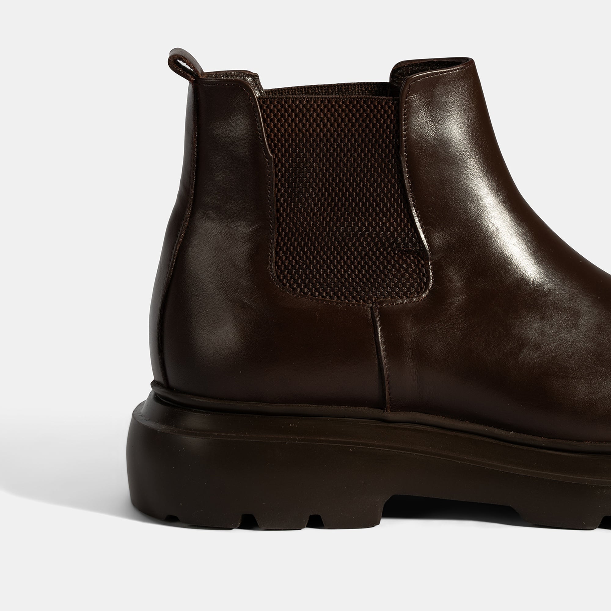 Erkek Kahve Lastikli Deri Bot