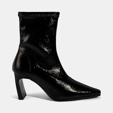  Kadın Siyah Kalın Topuklu Stretch Bot