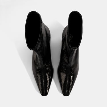  Kadın Siyah Kalın Topuklu Stretch Bot