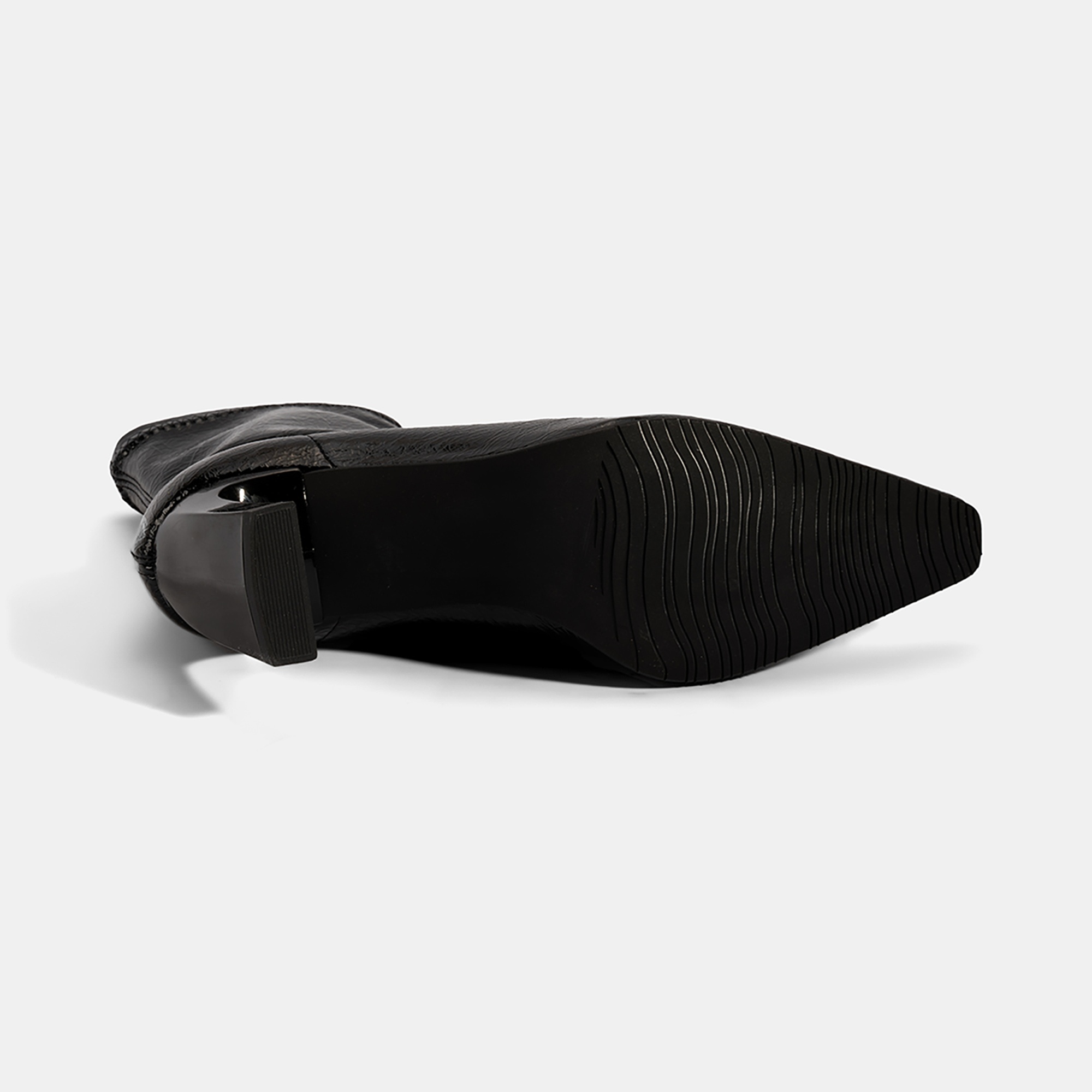 Kadın Siyah Kalın Topuklu Stretch Bot