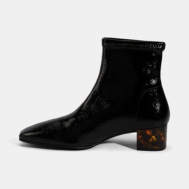  Kadın Siyah Kalın Topuklu Stretch Bot