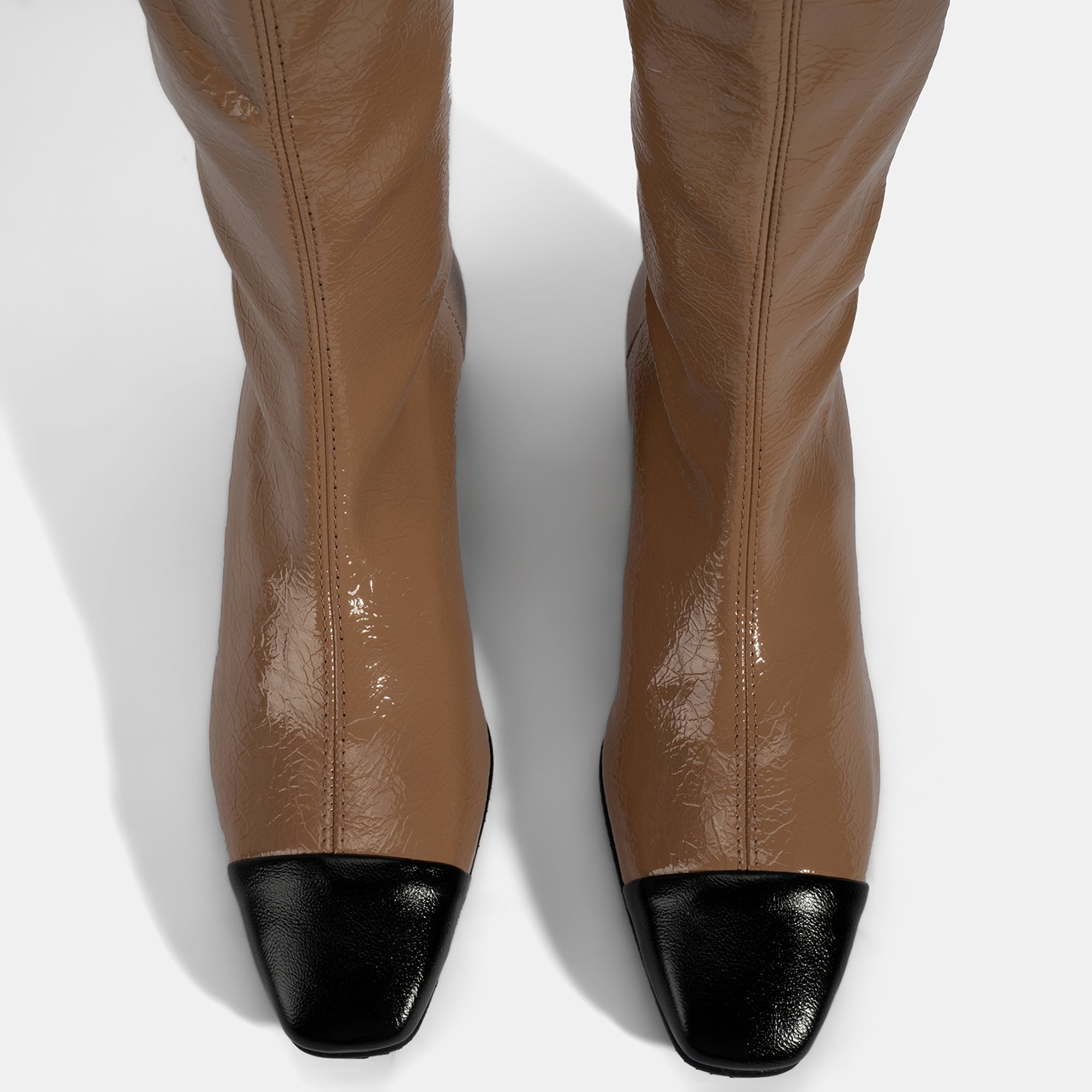 Kadın Taba Kalın Topuklu Stretch Çizme