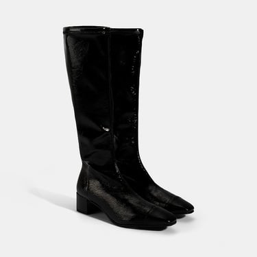  Kadın Siyah Kalın Topuklu Stretch Çizme