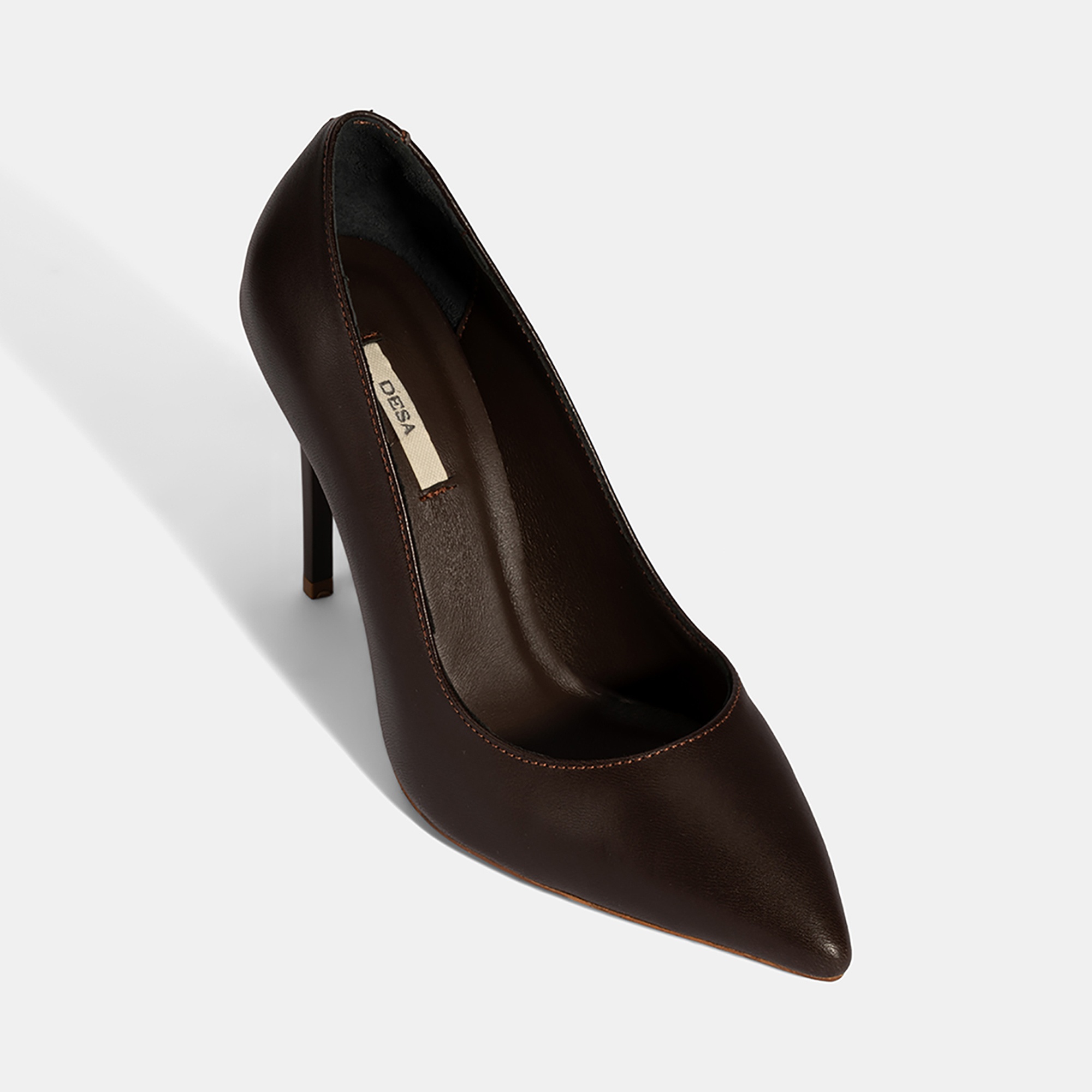 Kadın Kahve Deri Stiletto