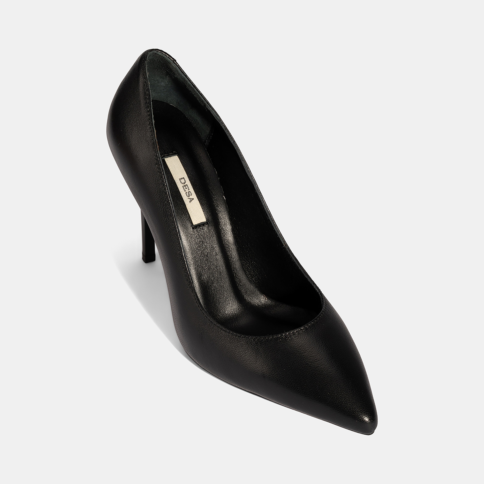 Kadın Siyah Deri Stiletto