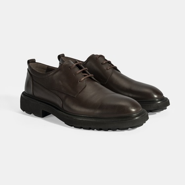  Erkek Kahve Bağcıklı Klasik Ayakkabı