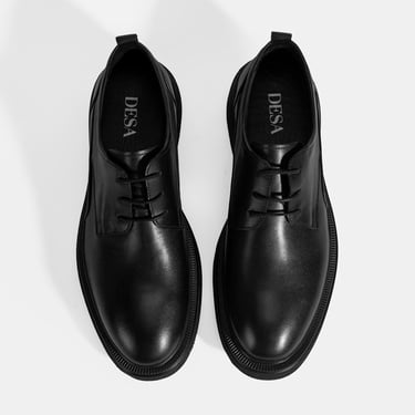  Erkek Siyah Bağcıklı Klasik Ayakkabı