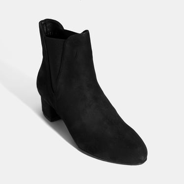  Kadın Siyah DesaComfort Lastikli Süet Chelsea Bot