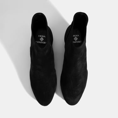  Kadın Siyah DesaComfort Lastikli Süet Chelsea Bot