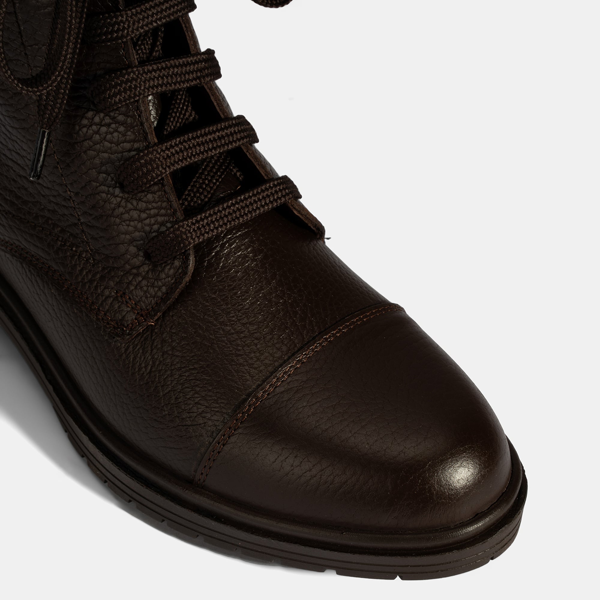 Kadın Kahve Bağcıklı Deri Postal Bot