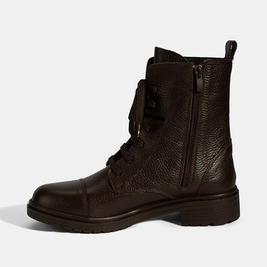  Kadın Kahve Bağcıklı Deri Postal Bot