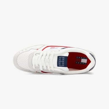  Tommy Jeans Cupsole Elevated Leather Erkek Beyaz Sneaker