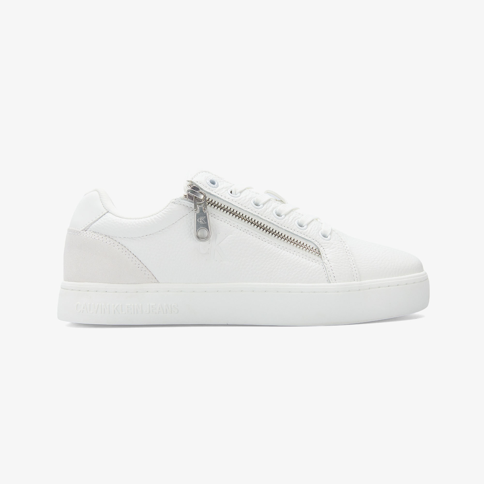Calvin Klein Classic Cupsole Zip Low In Erkek Beyaz Sneaker