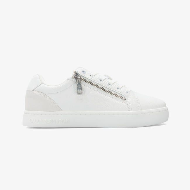  Calvin Klein Classic Cupsole Zip Low In Erkek Beyaz Sneaker