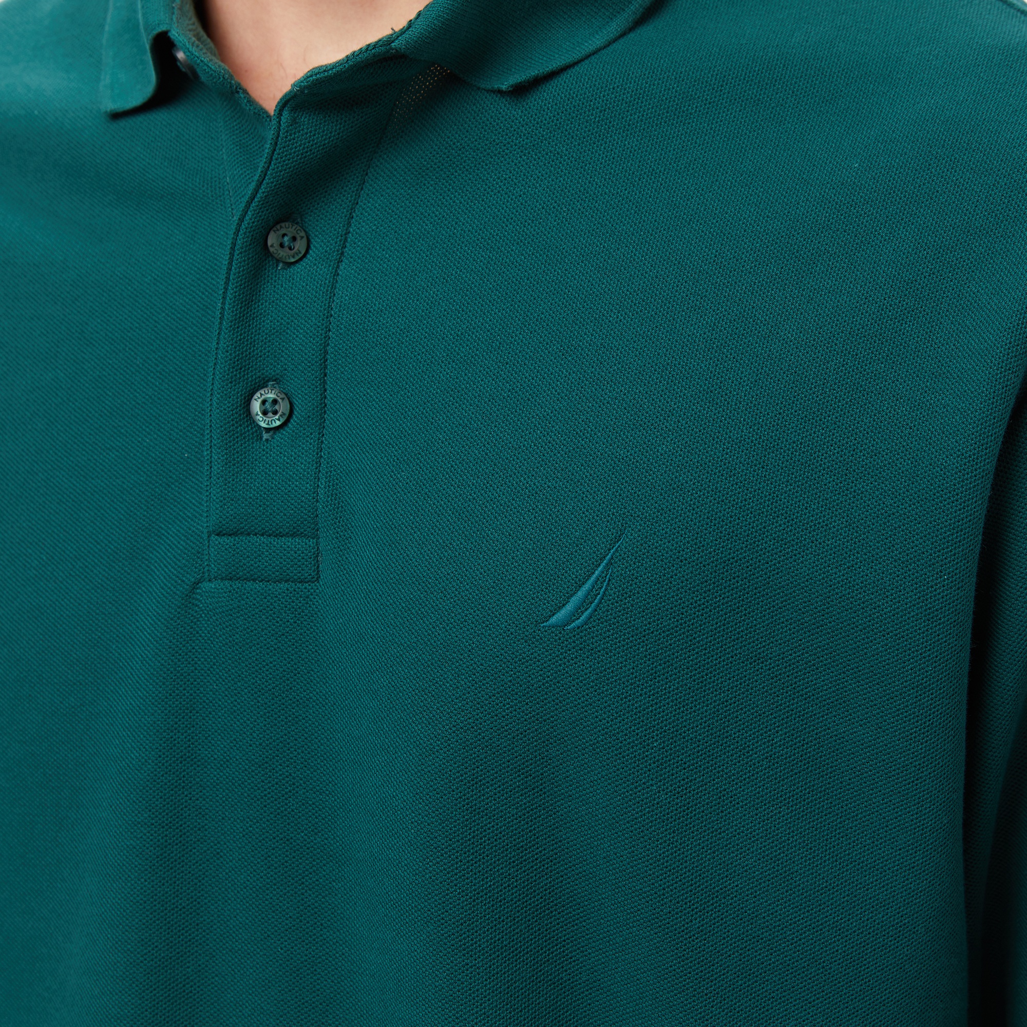 Nautica Erkek Yeşil Classic Fit Uzun Kollu Polo Yaka T-Shirt