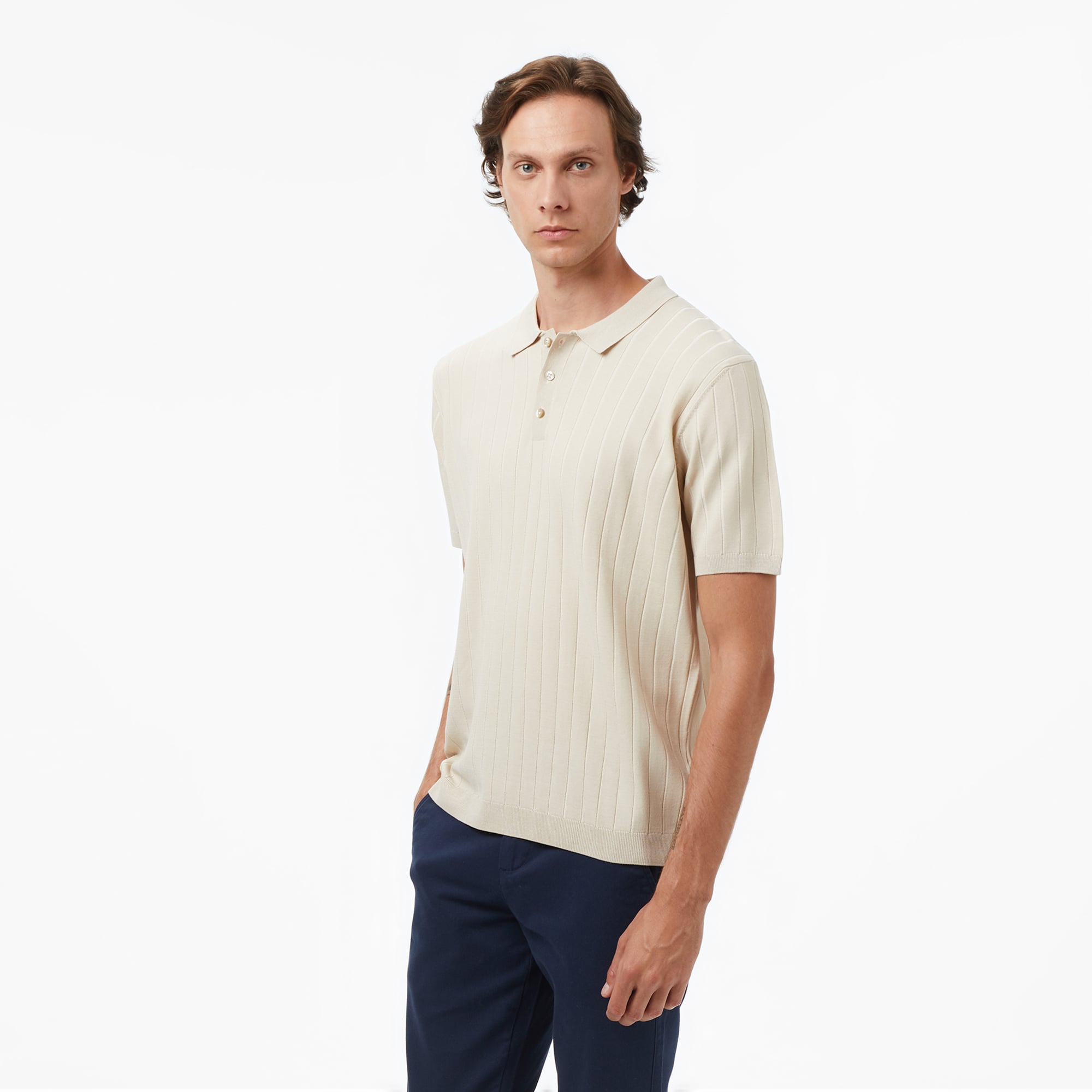  Nautica Erkek Bej Classic Fit Kazak