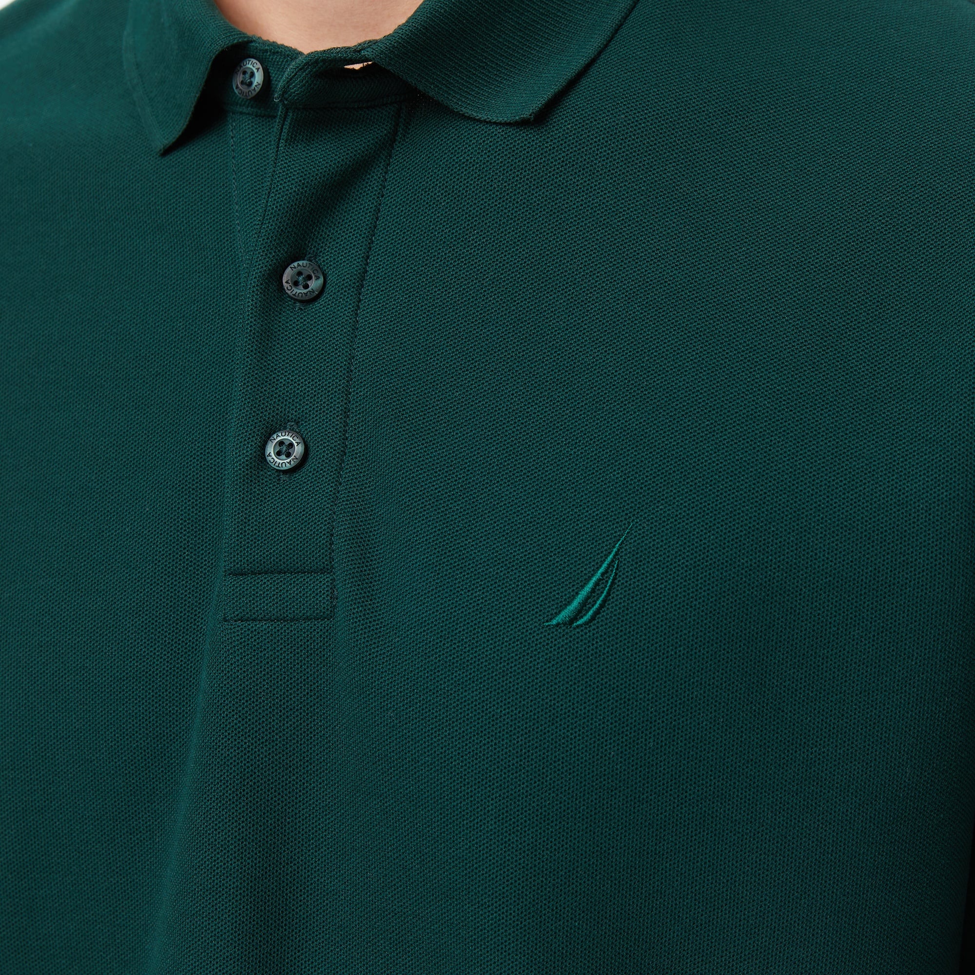 Nautica Erkek Yeşil Classic Fit Uzun Kollu Polo Yaka T-Shirt