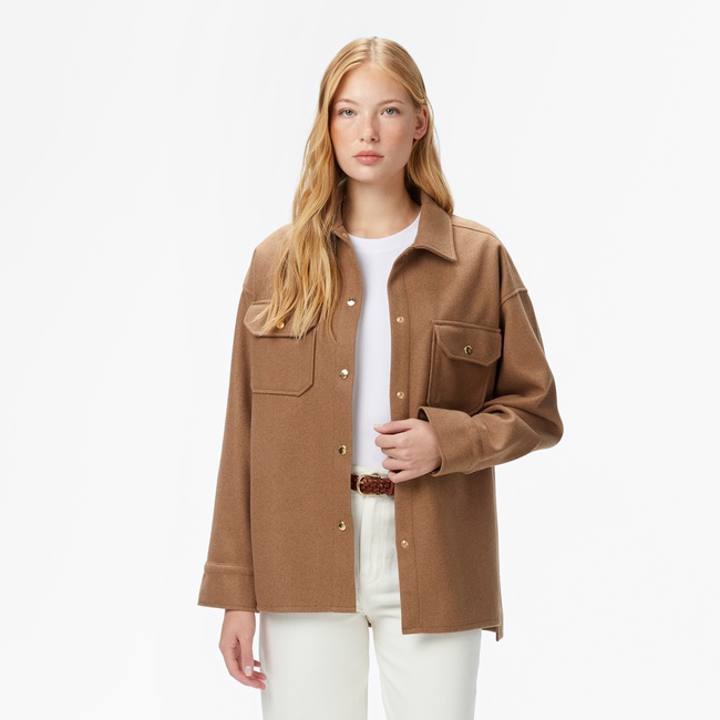  Nautica Kadın Kahverengi Regular Fit Gömlek