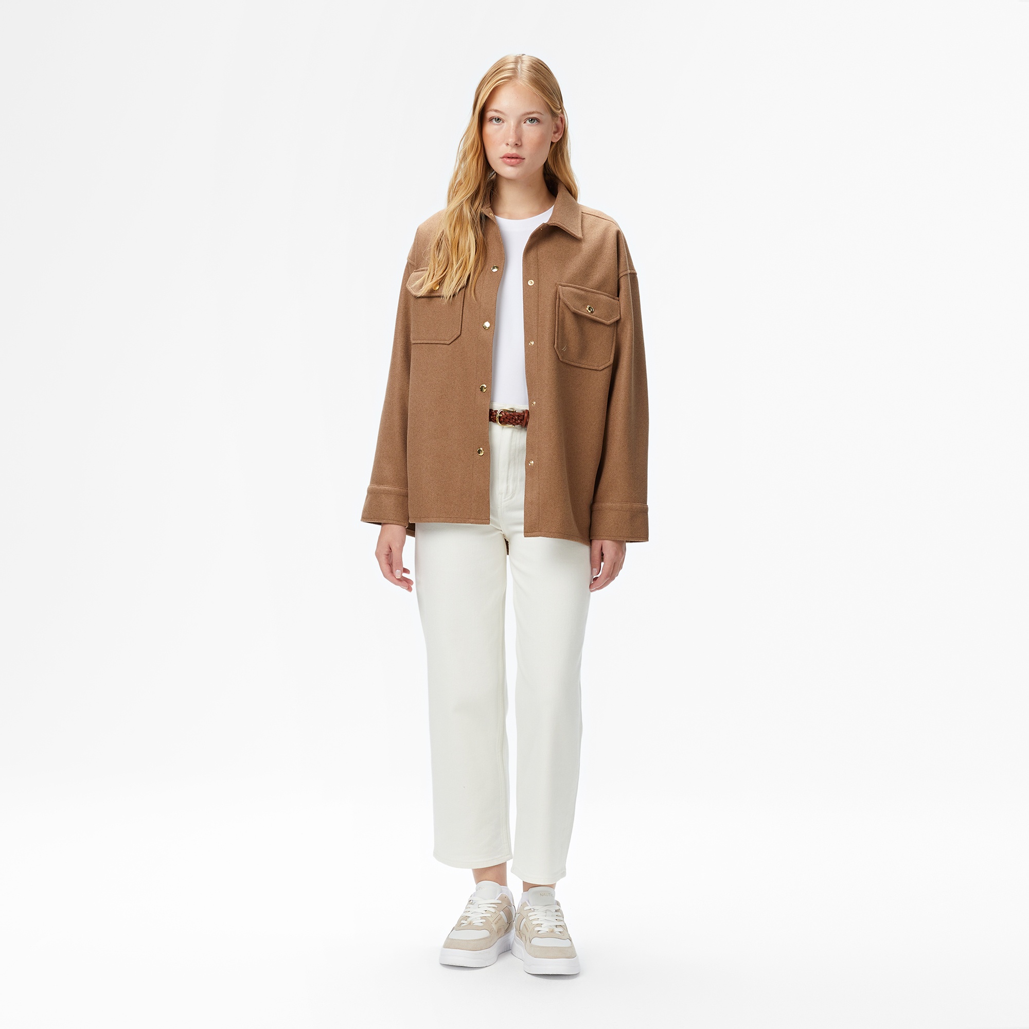 Nautica Kadın Kahverengi Regular Fit Gömlek