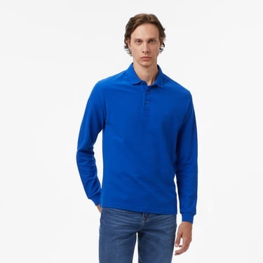  Nautica Classic Fit Uzun Kollu Polo Yaka Erkek Mavi T-shirt
