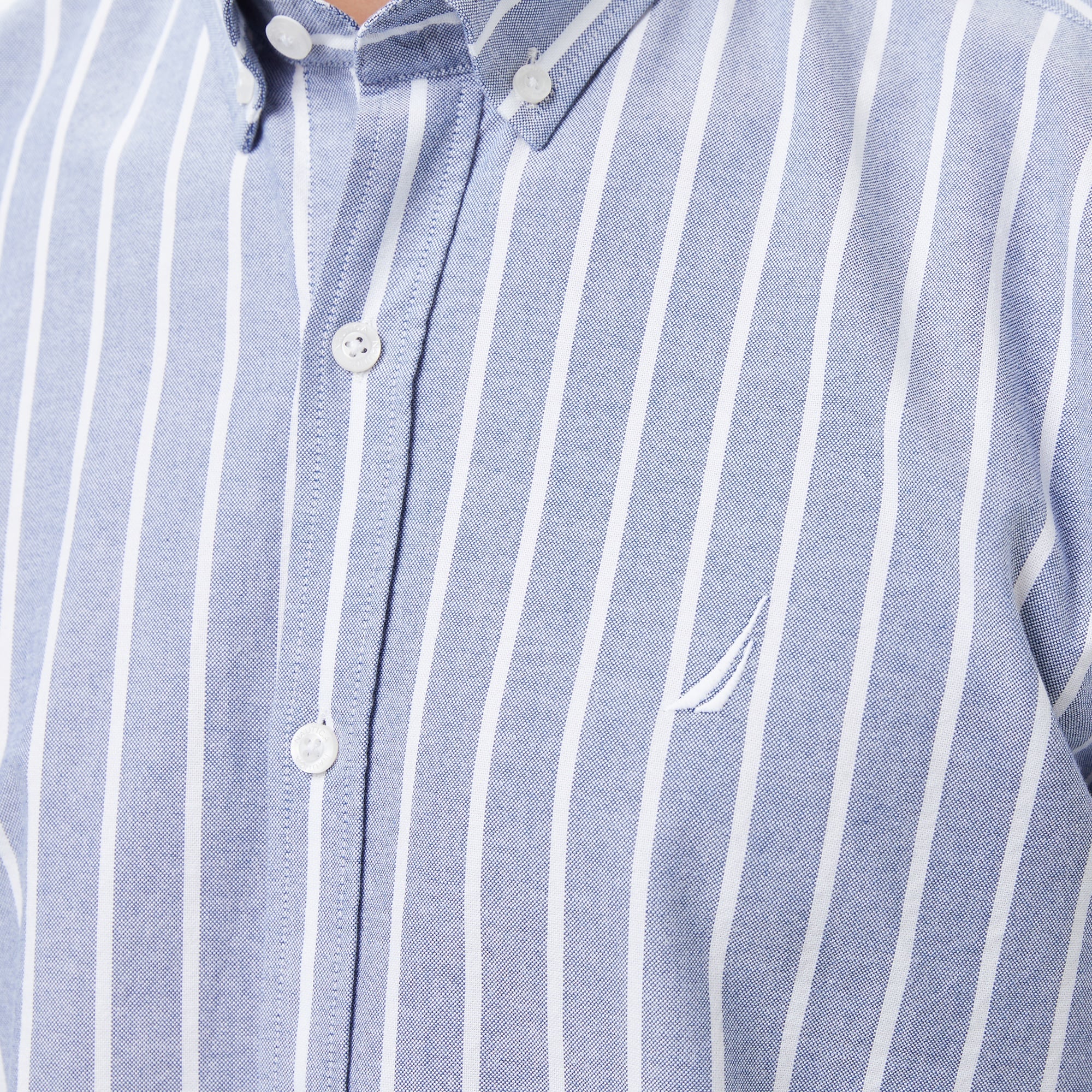 Nautica Erkek Lacivert Classic Fit Çizgili Gömlek