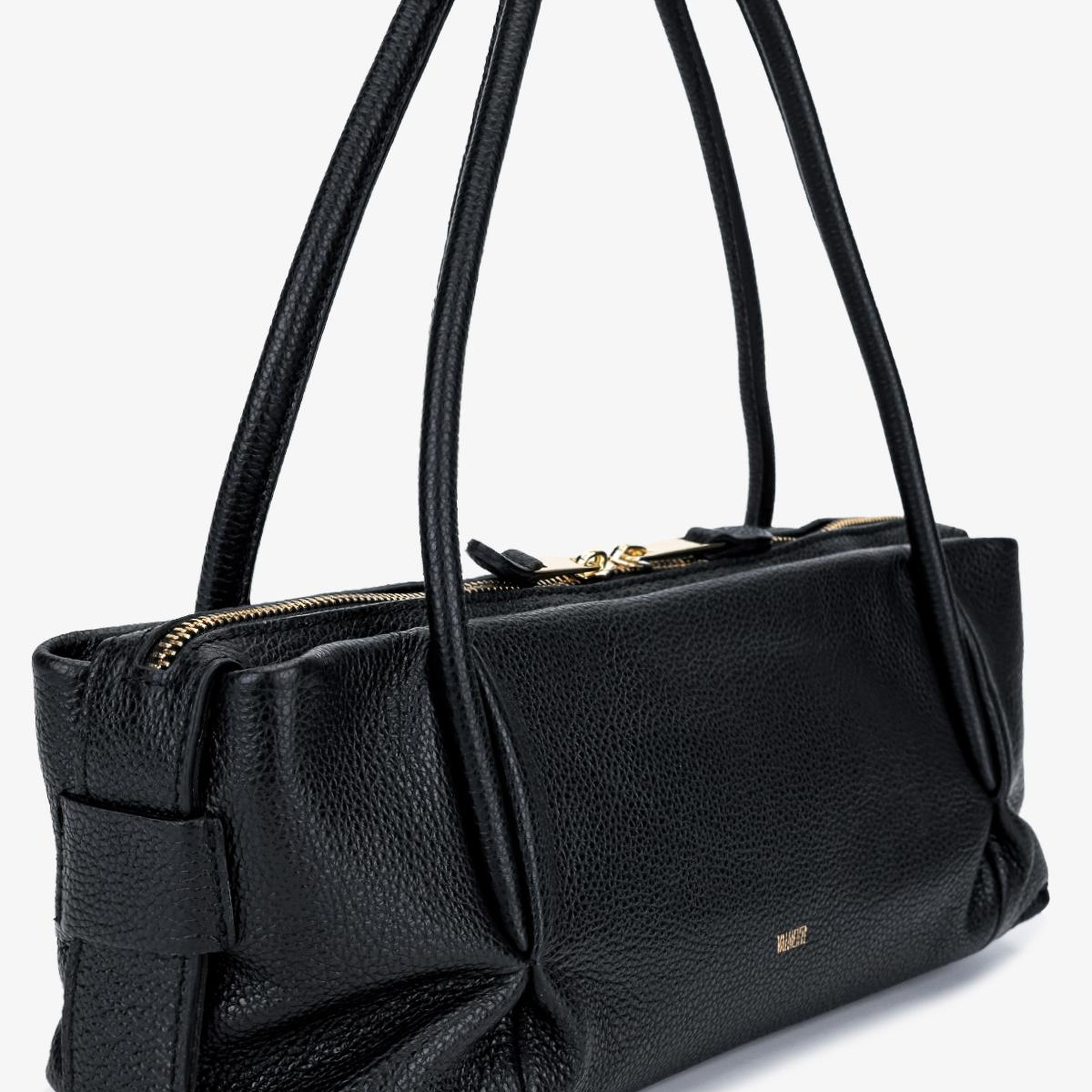 Valmenti Kadın Hakiki Deri Siyah Kol Çantası