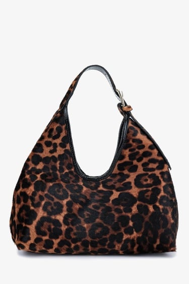  Valmenti Kadın Leopar Hakiki Deri Kol Çantası